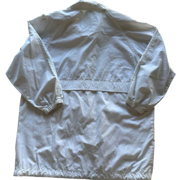 Womens Small Vintage White Windbreaker Rain Coat Outerwear - Picture 4 of 8